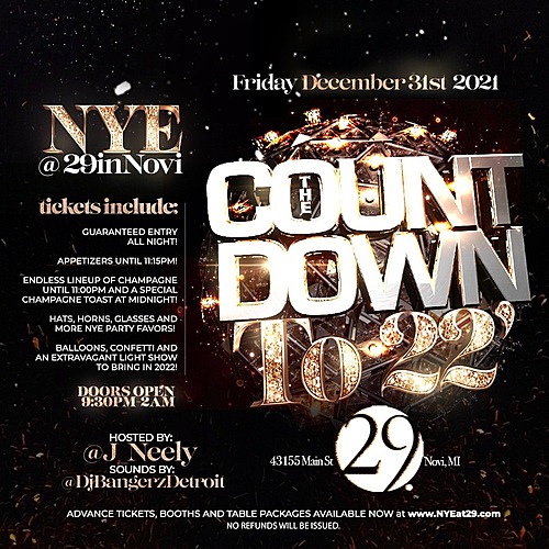 NEW YEARS 2022@ 29 NIGHTCLUB NOVI   image