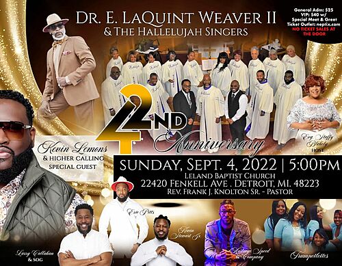 Dr. E. LaQuint Weaver II & The Hallelujah Singers - 42nd Anniversary Concert poster